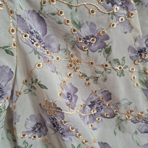 Shein Women Floral Top - Purple and White - Picture 2 of 4